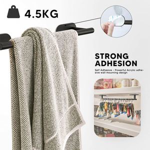 Ensemble d'accessoires de salle de bain en argent, 6 pièces, à fixer au mur, comprenant un porte-papier toilette, un anneau porte-serviette, une barre porte-serviette et un crochet mural - Product Image 5