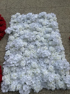 Solid Cool Tone Artificial Floral <b>Wall</b> With Full Rose Bloom For Salon And Themed Party <b>Decoration</b> - Product Image 3