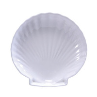 Assiette d'assiettes de Restaurant en plastique, ustensile en mélamine séparée en forme de coquille spéciale, assiette blanche décoration de mariage, assiette irrégulière
