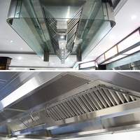 Yacook Kustom 1500x1000x500mm Penghisap Asap Dapur Komersial Baja Tahan Karat Industri Model YSYZ-1050 Restoran