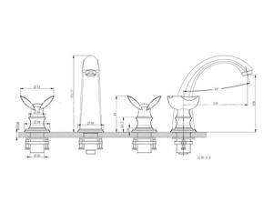 <span class=keywords><strong>Robinet</strong></span> de salle de bains en laiton, mitigeur de lavabo en or chaud et froid, <span class=keywords><strong>robinet</strong></span> de lavabo, douche en or poli avec 2 poignées en cristal - Product Image 4