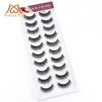 MAANGE Marque distributeur Faux cils faits à la main Cils en vison végétaliens 3d souples Bande complète Faux cils en vison