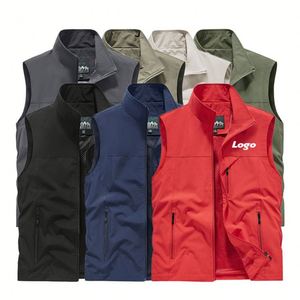 Veste sans manches de golf grande taille, coupe-vent tactique, chasse, camping, pêche, manteau imperméable, gilet de travail pour homme, logo personnalisé - Product Image 4