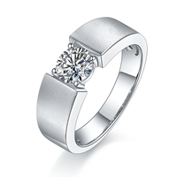 Bijoux fins, coupe ronde brillante, argent sterling 925, véritable moissanite, nouveau diamant, bagues pour hommes