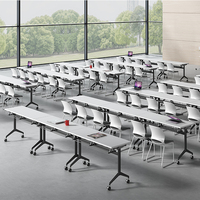 Table de formation pliable Greatway QM-34, mobilier de bureau moderne avec roulettes pour l'école ou le lieu de travail