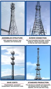 2024 nueva antena de telecomunicaciones, torre de mástil Guyed, torres de telefonía móvil, torre de comunicación de teléfono móvil