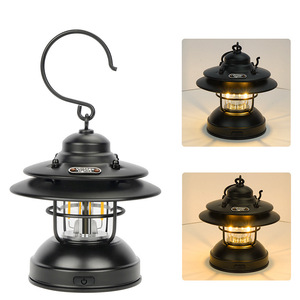 XINSITE Mini Retro Metal <b>Camping</b> <b>Lantern</b> <b>Rechargeable</b> Multifunctional Outdoor Tent Light - Product Image 5