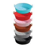 Doublure en silicone multicolore réutilisable pour friteuse à air, résistante à la chaleur, antiadhésive, pour panier de cuisson, idéale pour la remise des diplômes et la fête des pères