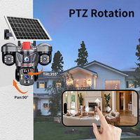 Cámara Solar Wifi para Exteriores VESAFE de 12MP con Triple Lente, Detección Humanoide, Tarjeta SIM 4G, Cámara de Seguridad Solar 360 con Visión Nocturna