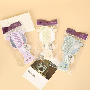 Portable <b>Handheld</b> Makeup <b>Mirror</b> Oval Shape Silver Lens Multi Size Cosmetic Handle <b>Mirror</b> For Beauty Salon Use - Product Image 3