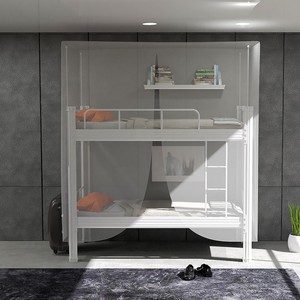 Высококачественная металлическая двухъярусная кровать в современном стиле, двуспальные железные кровати для взрослых, для спальни, школьного отеля, больничного и общежития - Product Image 6