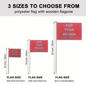 Bandera de Jardín Rectangular Personalizada, Ecológica, Impresa Digitalmente por Ambos Lados, de Poliéster, con Estaca de Madera para Jardín o Césped - Product Image 3