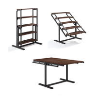 Estante de almacenamiento transformable de madera MDF convertible moderno, mesa de comedor, ahorro de espacio, muebles para el hogar, Gomlen