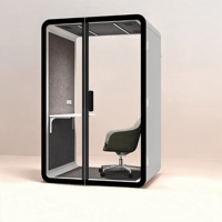 Cabine de bureau insonorisée mobile, cabine de réunion en verre à réduction de bruit pour réception d'entreprise, salle d'appels et de négociation