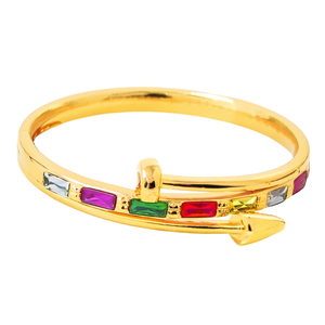 Pulseras de Cristal con Baño de Oro PVD, Acero Inoxidable 316L, Diseño de Flecha, Piedras Multicolores, Joyería de Moda para Mujer - Product Image 2