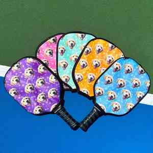 Housse de raquette à pois, Housse de raquette personnalisée brodée, Porte-raquette de pickleball, Sac de pickleball, Protecteur de raquette - Product Image 1