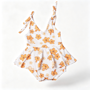 A26-14 OEM/ODM Mono de Verano para Niñas, Sin Mangas, Largo a Media Pantorrilla, Tirantes Ajustables, Estampado de Leopardo - Product Image 3
