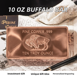 Barre de cuivre pur à 99,9 %, lingot Buffalo de 10 oz pour collection, décoration, cadeau - Product Image 2