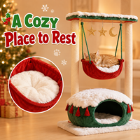 Arbre à chat multi-niveaux personnalisable avec poteau en sisal, lit suspendu, grotte et cachette – Logo OEM/ODM disponible
