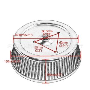 กรองอากาศฮาร์เลย์ เดวิดสัน ไฮโฟลว์ 140 มม. 160 มม. สำหรับดัดแปลงไดน่า สตรีท ไกลด์ - Product Image 1