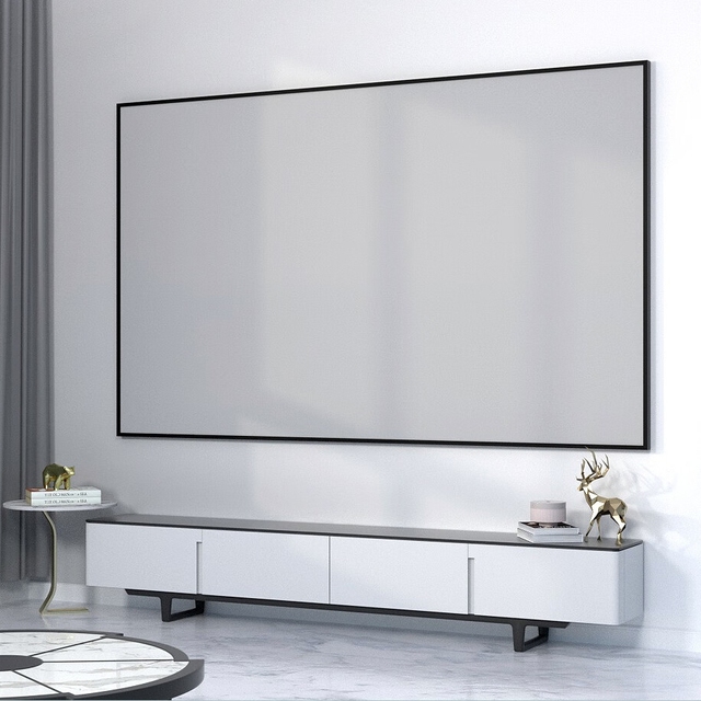 Y-100" 16:9 Fixed Frame Screen 4k Hd Alr Projector Screen Wall Mounted Metal 1cm Narrow Frame Anti Light Projector Screen