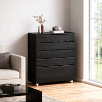 Armoire mobile à cinq tiroirs avec roulettes Buffet fonctionnel pour salon