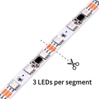 Bande LED RVB adressable WS2811 12V/24V 60 LED/m, effet cascade programmable, IP68, pour décoration de maison et de scène