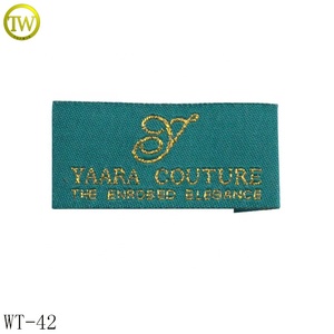 T-shirt écologique à coudre Textiles étiquette principale impression sur mesure logo étiquettes tissées bon marché - Product Image 6