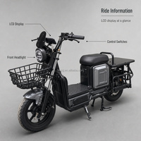 Nouveau design Vélo électrique cargo Moteur 1500W Vélo électrique de ville Frein à disque Cadre en acier Panier grande capacité Super capacité de charge