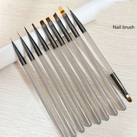 Ensemble de 9 pinceaux à ongles en poudre acrylique, vernis à ongles gel UV, stylo peinture, dessin, manucure, nouveauté