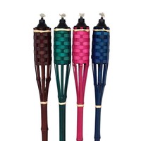 Fournisseur d'usine, torches en bambou d'extérieur personnalisées OEM, variantes de couleur et de taille, bâtons de feu comme éclairage de jardin