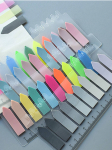 ページフラグ 付箋 透明 メモ帳 防水 ステッカーノート PET素材 インデックス タブ 定規付き 文房具 200枚 - Product Image 6