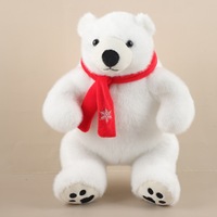 EN71 mainan lembut beruang putih Polar lucu kustom hadiah ulang tahun lucu mainan mewah produsen mainan mewah kustom hewan profesional