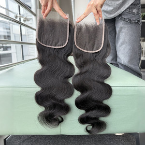 En gros, Closure frontale en dentelle HD 5x5, 100% Cheveux Humains Brésiliens Vierge Remy, 12-20 Pouces, Ondulation Body Wave, Ondulation Profonde, Lisse Crépu, Doux - Product Image 4