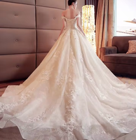 Robe de mariée NDB10376 Champagne, traîne, nouvelle collection automne, épaules dénudées, grande taille, style coréen, simple et élégante, robe de mariée