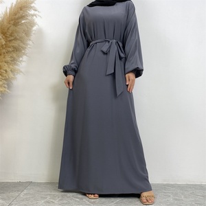 6673# Latest Modest Ramadan Dress Simplicity Casual Versatile Islamic Dubai Abaya Women Muslim Dress 13 Colors - Product Image 3