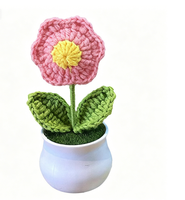 Mini orchidée clochette artificielle en fil doux tissé, décoration pour salon et bureau, fleur artificielle tricotée CORS Drift
