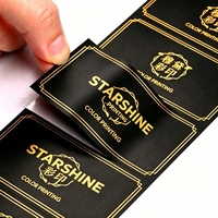 Autocollants personnalisés imperméables avec logo, dorure à chaud, étiquettes transparentes en PVC vinyle pour emballage de flacons cosmétiques, noir mat
