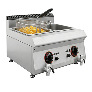 Équipement de restauration pour restaurants, <span class=keywords><strong>friteuse</strong></span> de table en acier inoxydable à double cuve, <span class=keywords><strong>friteuse</strong></span> à frites pour usage en cuisine - Product Image 1