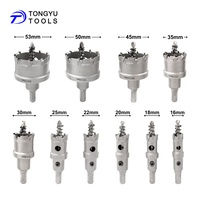Ensemble de 10 scies cloches en carbure TCT de 16 à 53 mm pour le perçage de métaux, acier inoxydable, alliage, plaque, tuyau, tube avec étui en aluminium