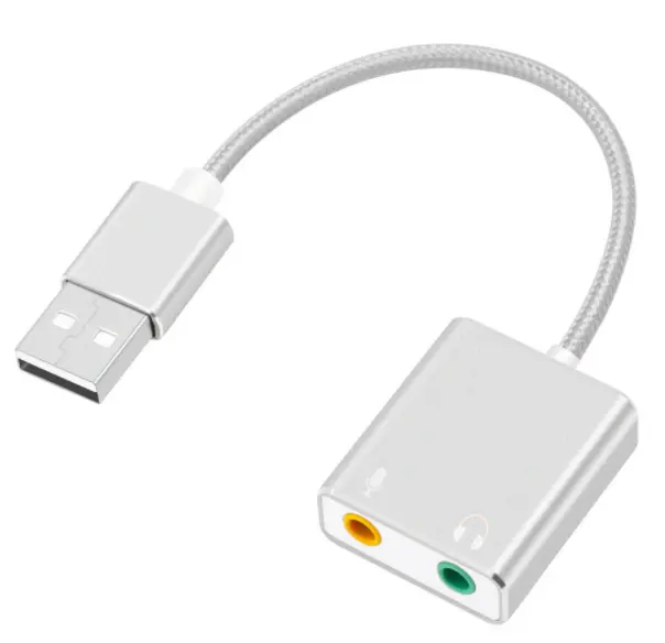 Top fournisseur 7.1 carte son USB externe USB à prise 3.5mm adaptateur Audio USB microphone pour écouteurs pour Macbook ordinateur portable PC