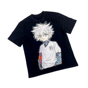 Nuova T-Shirt da Uomo con Collo Tondo, Manica Corta, Tessuto Jacquard di Alta Qualità, Traspirante, Stile Streetwear, Motivo <span class=keywords><strong>Anime</strong></span> Bianco - Product Image 2