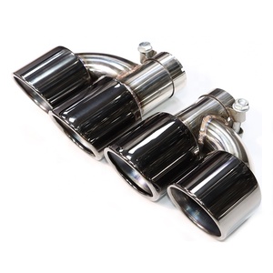 SYPES 1 जोड़ी स्टेनलेस स्टील काले एच-आकार दोहरी निकास मफलर टिप Q5 निकास टिप्स SQ5 करने के लिए निकास के लिए ऑडी - Product Image 5