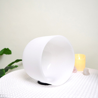 Bols chantants en cristal de quartz givré blanc laiteux 440/432Hz CDEFGAB C # D # F # G # A #   Instrument de musique de thérapie sonore en cristal pur à 99,99 %