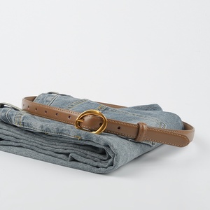 Cinturón <span class=keywords><strong>de</strong></span> <span class=keywords><strong>Cuero</strong></span> Vacuno con Hebilla <span class=keywords><strong>de</strong></span> Aleación para Mujer, Estilo Casual <span class=keywords><strong>de</strong></span> Negocios, para Jeans y Trajes <span class=keywords><strong>de</strong></span> Mezclilla - Product Image 3