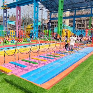 Jeux gonflables pont à suspension <span class=keywords><strong>jeu</strong></span> de sport multi-terrain course d'obstacles gonflable combo parc pour enfants - Product Image 2