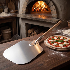 Accessori da Cucina: Pala per Pizza in Lega di Alluminio 12*14 Pollici con Manico in Legno, Utensile per Girare la Pizza - Product Image 1