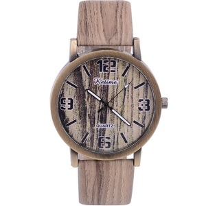 Montre à bracelet en cuir sertie de diamants en or rose pour les élèves du collège, montre à quartz en alliage pour femmes, vente en gros - Product Image 6