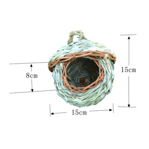 Venta al por mayor del fabricante: Nido de pájaros clásico redondo hecho a mano de hierba y caña, cálido, resistente al viento, para colgar en exteriores. - Product Image 3
