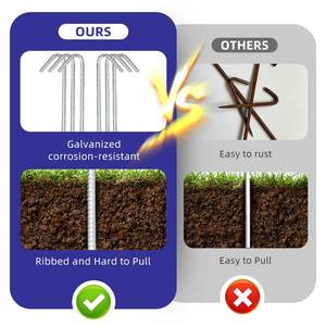 Piquets de sol en acier en forme de 7 <span class=keywords><strong>pour</strong></span> tente <span class=keywords><strong>d</strong></span>'auvent de construction extérieure Ancres de jardinage coupe-vent Finition zinguée - Product Image 4